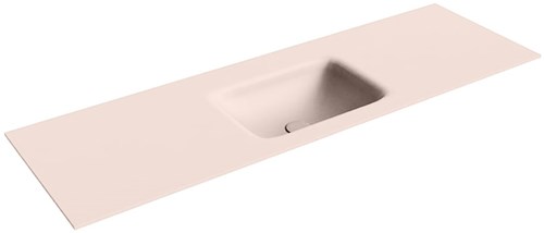 GRUNNE Rosee Lavabo encastré solid surface 130cm. Position lavabo Centrée.