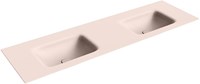 GRUNNE Rosee solid surface inbouw wastafel 140cm. Positie wasbak Dubbel.