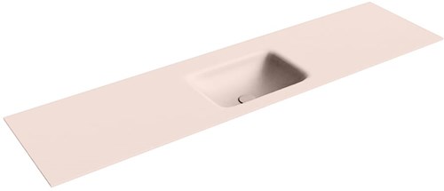GRUNNE Rosee Lavabo encastré solid surface 160cm. Position lavabo Centrée.