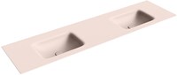 GRUNNE Rosee solid surface inbouw wastafel 161cm. Positie wasbak Dubbel.