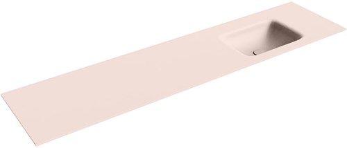 GRUNNE Rosee solid surface inbouw wastafel 171cm. Positie wasbak Rechts.