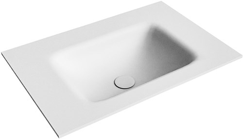 GRUNNE Talc solid surface inbouw wastafel 60cm. Positie wasbak Midden.