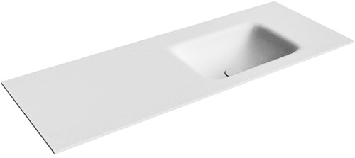 GRUNNE Talc Lavabo encastré solid surface 110cm. Position lavabo Droite.