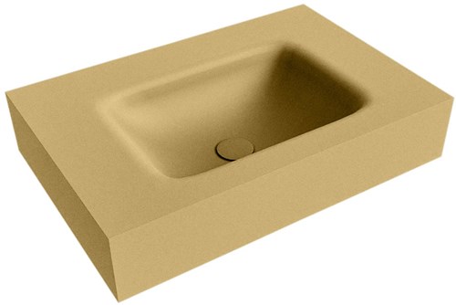 GRUNNE Oro Lavabo suspendido de solid surface 61cm. Posición del fregadero Centro borde de 12cm de alto.