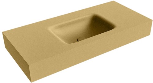 GRUNNE Oro Lavabo suspendido de solid surface 90cm. Posición del fregadero Centro borde de 12cm de alto.