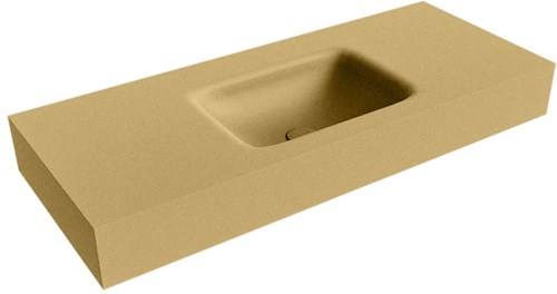 GRUNNE Oro Lavabo suspendido de solid surface 100cm. Posición del fregadero Centro borde de 12cm de alto.