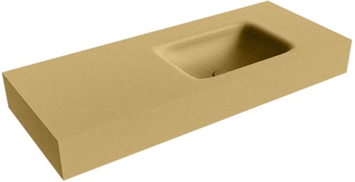 GRUNNE Oro Lavabo suspendido de solid surface 101cm. Posición del fregadero Derecho borde de 12cm de alto.