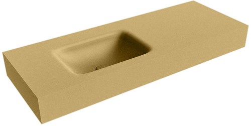 GRUNNE Oro Lavabo suspendido de solid surface 110cm. Posición del fregadero Izquierda borde de 12cm de alto.