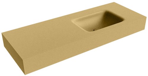 GRUNNE Oro Lavabo suspendido de solid surface 110cm. Posición del fregadero Derecho borde de 12cm de alto.