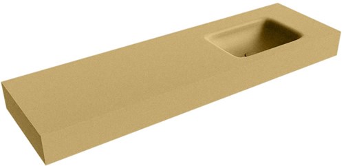 GRUNNE Oro Lavabo suspendido de solid surface 140cm. Posición del fregadero Derecho borde de 12cm de alto.