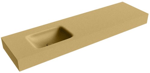 GRUNNE Oro Lavabo suspendido de solid surface 151cm. Posición del fregadero Izquierda borde de 12cm de alto.