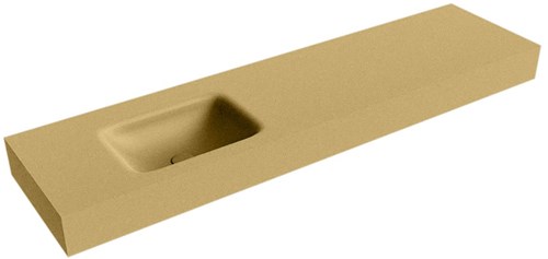 GRUNNE Oro Lavabo suspendido de solid surface 160cm. Posición del fregadero Izquierda borde de 12cm de alto.