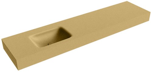 GRUNNE Oro Lavabo suspendido de solid surface 170cm. Posición del fregadero Izquierda borde de 12cm de alto.