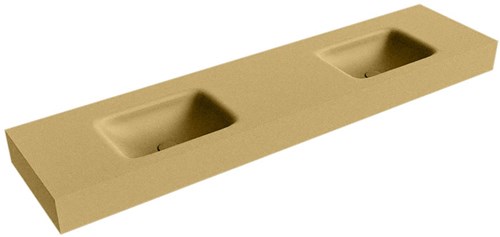 GRUNNE Oro Lavabo suspendido de solid surface 170cm. Posición del fregadero Doble borde de 12cm de alto.