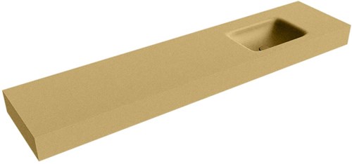 GRUNNE Oro Lavabo suspendido de solid surface 180cm. Posición del fregadero Derecho borde de 12cm de alto.
