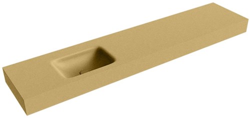 GRUNNE Oro Lavabo suspendido de solid surface 191cm. Posición del fregadero Izquierda borde de 12cm de alto.