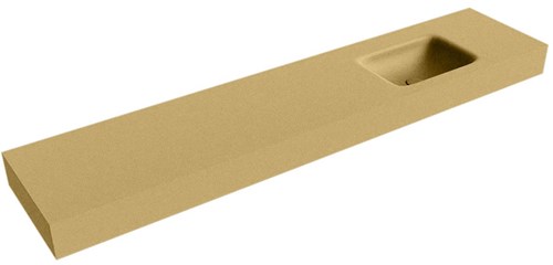 GRUNNE Oro Lavabo suspendido de solid surface 191cm. Posición del fregadero Derecho borde de 12cm de alto.