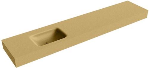 GRUNNE Oro Lavabo suspendido de solid surface 200cm. Posición del fregadero Izquierda borde de 12cm de alto.