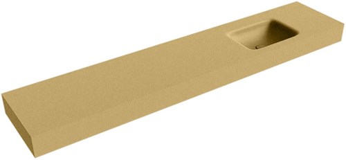 GRUNNE Oro Lavabo suspendido de solid surface 200cm. Posición del fregadero Derecho borde de 12cm de alto.