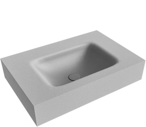 GRUNNE Plata Lavabo suspendido de solid surface 60cm. Posición del fregadero Centro borde de 12cm de alto.
