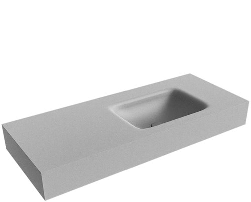 GRUNNE Plata Lavabo suspendido de solid surface 100cm. Posición del fregadero Derecho borde de 12cm de alto.