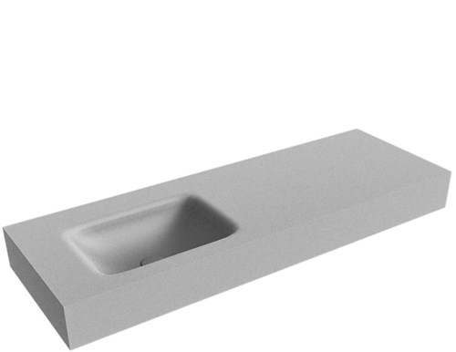 GRUNNE Plata Lavabo suspendido de solid surface 120cm. Posición del fregadero Izquierda borde de 12cm de alto.