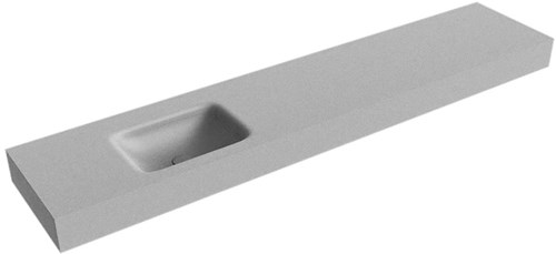 GRUNNE Plata Lavabo suspendido de solid surface 200cm. Posición del fregadero Izquierda borde de 12cm de alto.