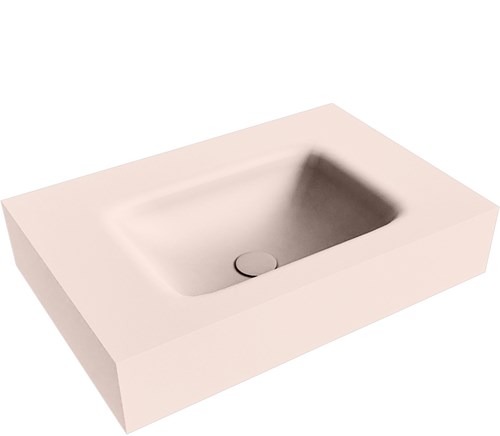 GRUNNE Rosee Lavabo suspendido de solid surface 60cm. Posición del fregadero Centro borde de 12cm de alto.