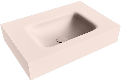 GRUNNE Rosee Lavabo suspendido de solid surface 61cm. Posición del fregadero Centro borde de 12cm de alto.