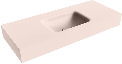GRUNNE Rosee Lavabo suspendido de solid surface 101cm. Posición del fregadero Centro borde de 12cm de alto.
