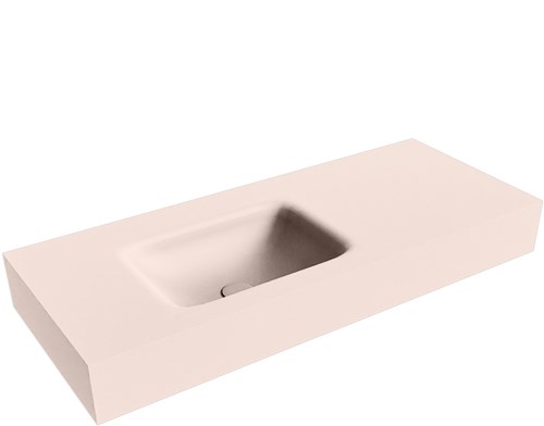 GRUNNE Rosee Lavabo suspendido de solid surface 100cm. Posición del fregadero Izquierda borde de 12cm de alto.