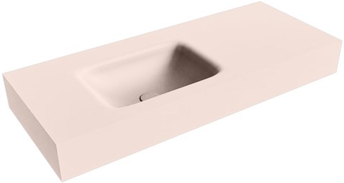 GRUNNE Rosee Lavabo suspendido de solid surface 101cm. Posición del fregadero Izquierda borde de 12cm de alto.
