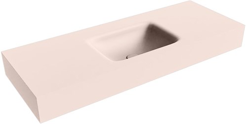 GRUNNE Rosee Lavabo suspendido de solid surface 111cm. Posición del fregadero Centro borde de 12cm de alto.