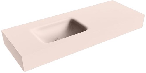 GRUNNE Rosee Lavabo suspendido de solid surface 110cm. Posición del fregadero Izquierda borde de 12cm de alto.