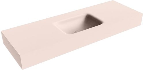 GRUNNE Rosee Lavabo suspendido de solid surface 121cm. Posición del fregadero Centro borde de 12cm de alto.