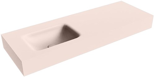 GRUNNE Rosee Lavabo suspendido de solid surface 121cm. Posición del fregadero Izquierda borde de 12cm de alto.