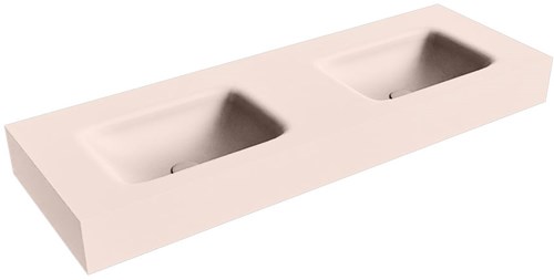 GRUNNE Rosee Lavabo suspendido de solid surface 121cm. Posición del fregadero Doble borde de 12cm de alto.