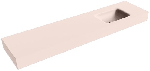 GRUNNE Rosee Lavabo suspendido de solid surface 171cm. Posición del fregadero Derecho borde de 12cm de alto.