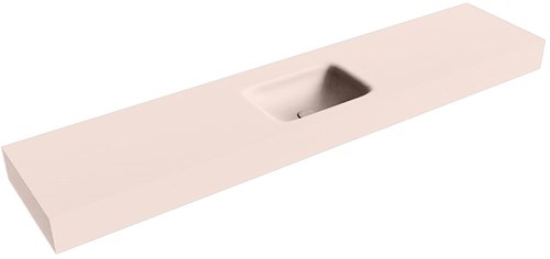 GRUNNE Rosee Lavabo suspendido de solid surface 190cm. Posición del fregadero Centro borde de 12cm de alto.