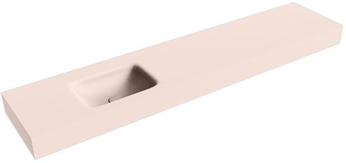 GRUNNE Rosee Lavabo suspendido de solid surface 190cm. Posición del fregadero Izquierda borde de 12cm de alto.