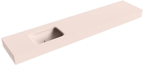GRUNNE Rosee Lavabo suspendido de solid surface 200cm. Posición del fregadero Izquierda borde de 12cm de alto.