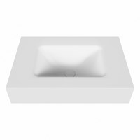 GRUNNE Talc vrijhangende solid surface wastafel 60cm. Positie wasbak Midden. Rand 12cm hoog.-2