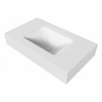 GRUNNE Talc vrijhangende solid surface wastafel 70cm. Positie wasbak Midden. Rand 12cm hoog.-3