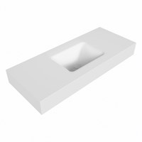 GRUNNE Talc freihängend Waschtisch aus solid surface (mineralwerkstoff) 100cm. Waschbeckenposition Mittig rand 12cm hoch.