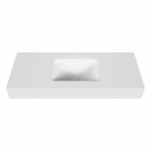 GRUNNE Talc Lavabo sospeso à parete solid surface 100cm. Posizione lavabo Mittig bordo 12cm.-2