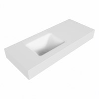 GRUNNE Talc Lavabo suspendido de solid surface 100cm. Posición del fregadero Izquierda borde de 12cm de alto.