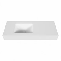 GRUNNE Talc Lavabo suspendido de solid surface 100cm. Posición del fregadero Izquierda borde de 12cm de alto.-2