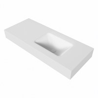 GRUNNE Talc vrijhangende solid surface wastafel 101cm. Positie wasbak Rechts. Rand 12cm hoog.-3