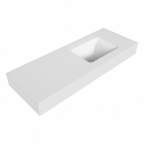 GRUNNE Talc Lavabo mural solid surface 110cm. Position lavabo Droite rebord 12cm.