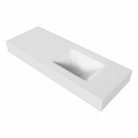 GRUNNE Talc Lavabo mural solid surface 110cm. Position lavabo Droite rebord 12cm.-3